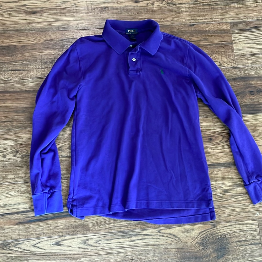 Ralph Lauren Boys Purple Polo. Size Youth Large